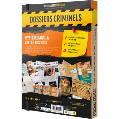 Dossiers criminels : Mystère dans la Vallée des Rois - Jeux de société - Platonia Games