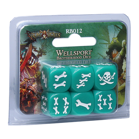 Rum & Bones - Wellsport Brotherhood Dice Set verts - Jeu de société - Cmon