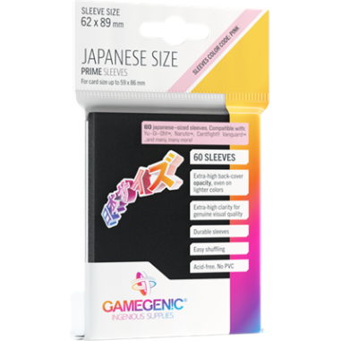 Protège cartes 60 Sleeves Prime Noir Japan Size 62 x 89 mm - Gamegenic