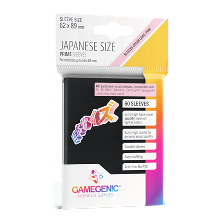 Protège cartes 60 Sleeves Prime Noir Japan Size 62 x 89 mm - Gamegenic