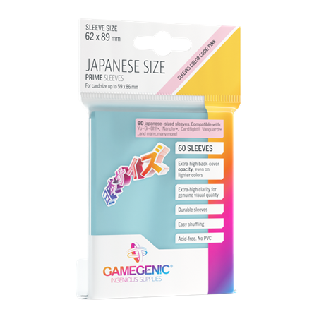 Protège cartes 60 Sleeves Prime Clear Japan Size 62 x 89 mm - Gamegenic