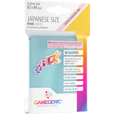 Gg : 60 Sleeves Prime Clear Japan Size 62 89 mm Gamegenic