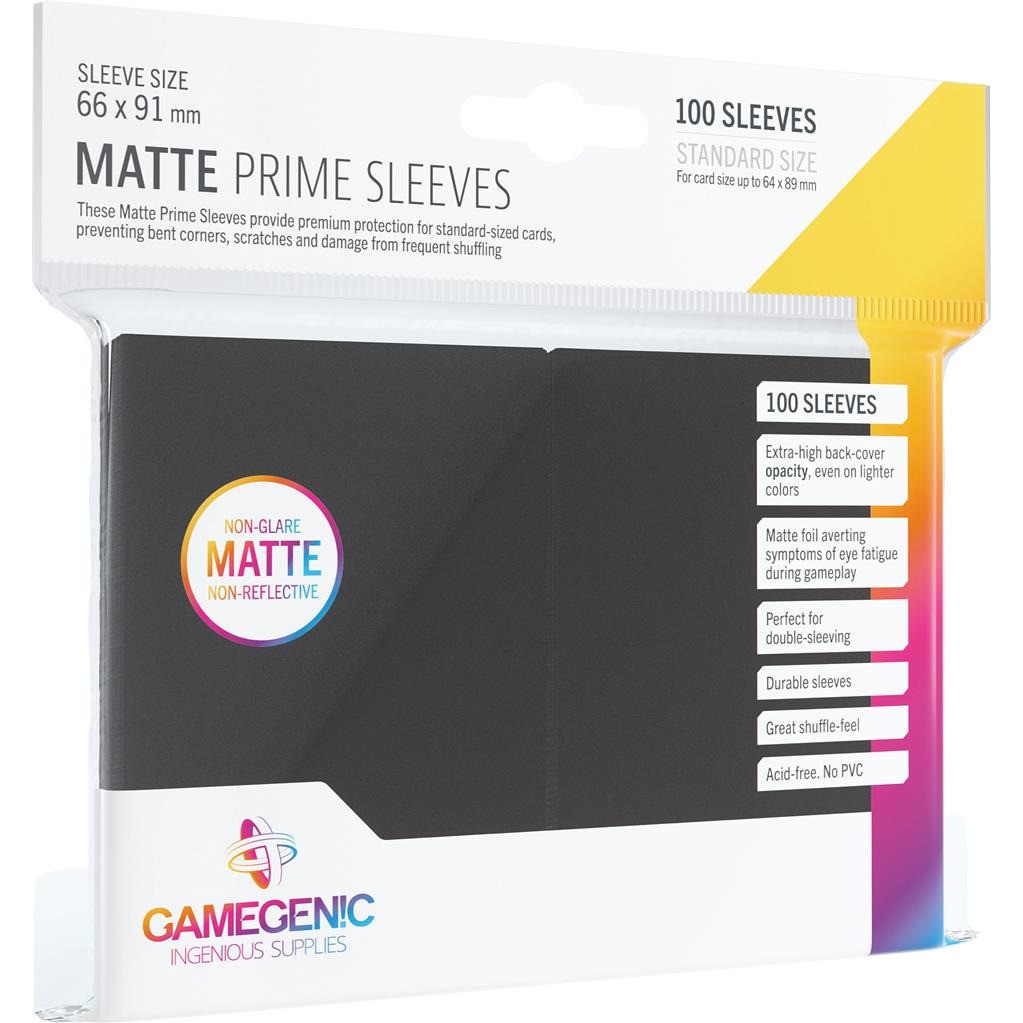 Gg : 100 Sleeves Matte Prime Black Gamegenic