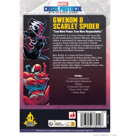 Marvel Crisis Protocol : Gwenom & Scarlet Spider - Character Pack - Jeux de société - Atomic Mass Games