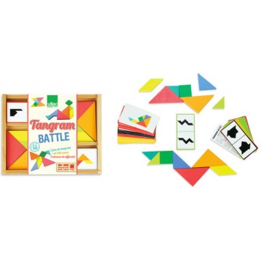 Jeu de Trangam en bois, 4 niveaux, Jeu de société en bois - Vilac