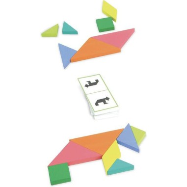 Jeu de Trangam en bois, 4 niveaux, Jeu de société en bois - Vilac