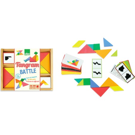 Jeu de Trangam en bois, 4 niveaux, Jeu de société en bois - Vilac
