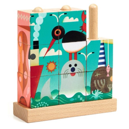 Puzzle en bois Puzz up Sea - Cubes en bois - Djeco
