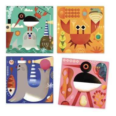 Puzzle en bois Puzz up Sea - Cubes en bois - Djeco