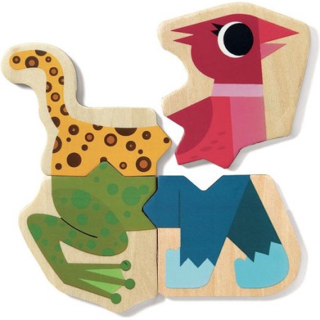 Jeu magnétique Mixanimo - Tableau et magnets en bois - Djeco
