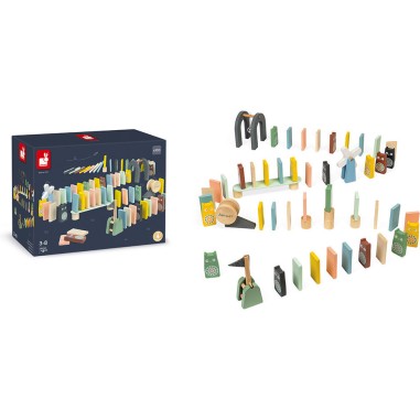 Jeu de dominos en bois - Jeu d'adresse pour enfant dès 3 ans - Janod