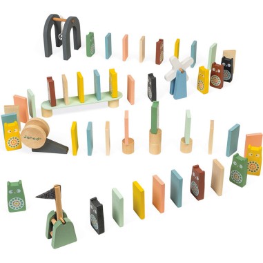 Jeu de dominos en bois - Jeu d'adresse pour enfant dès 3 ans - Janod