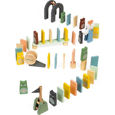 Jeu de dominos en bois - Jeu d'adresse pour enfant dès 3 ans - Janod
