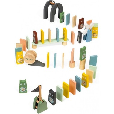 Jeu de dominos en bois - Jeu d'adresse pour enfant dès 3 ans - Janod