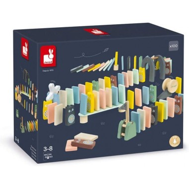 Jeu de dominos en bois - Jeu d'adresse pour enfant dès 3 ans - Janod