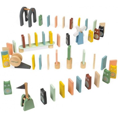 Jeu de dominos en bois - Jeu d'adresse pour enfant dès 3 ans - Janod