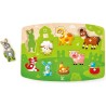 Puzzle boutons en bois - les animaux de la ferme - Hape Toys