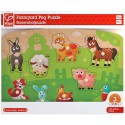 Puzzle boutons en bois - les animaux de la ferme - Hape Toys