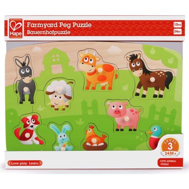 Puzzle en bois Animaux de la Ferme pour les petits de Hape - Hape Toys