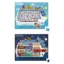 Valisette 2 Puzzles Bateau de Croisière 100 et 200 pièces - Janod