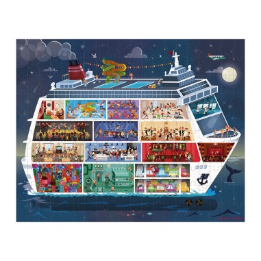 2 puzzles bateau de croisière 100 et 200 pièces - Janod