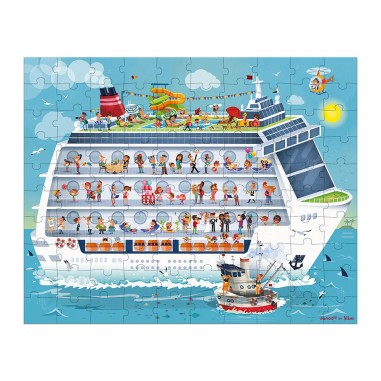 2 puzzles bateau de croisière 100 et 200 pièces - Janod