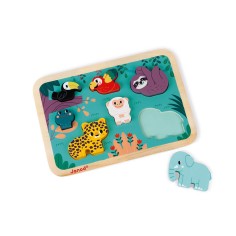 Chunky puzzle Jungle - Puzzle à encastrer en bois - Janod 2