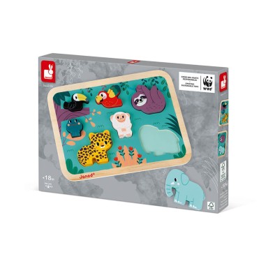 Chunky puzzle Jungle - Puzzle à encastrer en bois - Janod