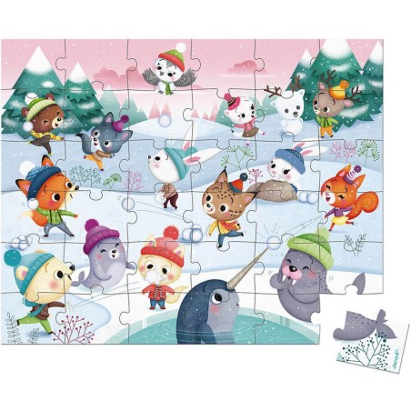 Puzzle Bataille de boules de neige 36 pièces : Puzzles 20 à 49 pièces - Janod
