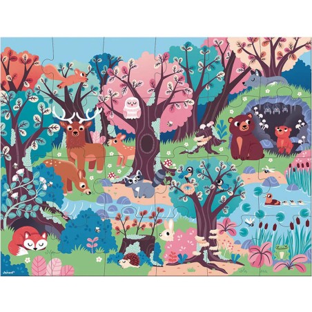 Puzzle phosphorescent - Puzzle magique forêt pour enfant 3 ans - Janod