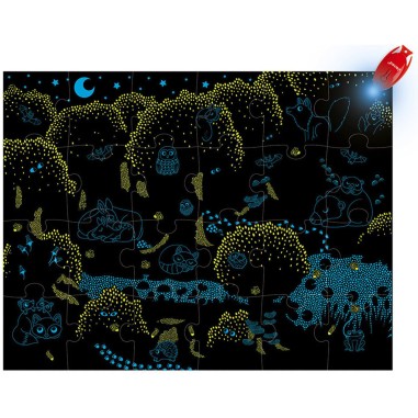 Puzzle phosphorescent - Puzzle magique forêt pour enfant 3 ans - Janod