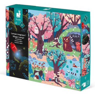 Puzzle phosphorescent - Puzzle magique forêt pour enfant 3 ans - Janod