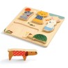 Puzzle encastrement en bois - Woodypets - Puzzle en bois 12 moi - Djeco