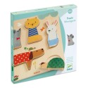 Puzzle encastrement en bois - Woodypets - Puzzle en bois 12 moi - Djeco