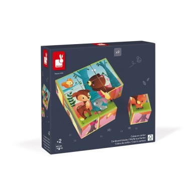 Kubkid - Animaux de la forêt 9 cubes - Un jeu - Janod