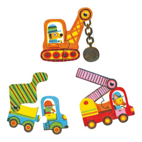 Puzzle duo 2 ans Articulo véhicule - Djeco