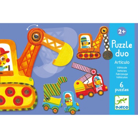 Puzzle duo 2 ans Articulo véhicule - Djeco