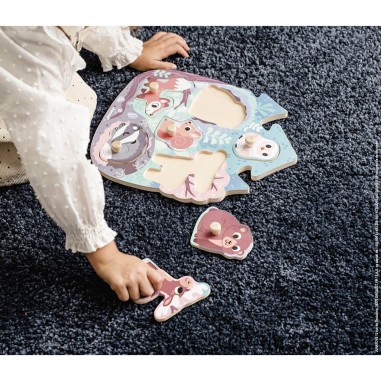 Puzzle Happy Forest 6 pièces : Puzzles en bois premier âge - Janod