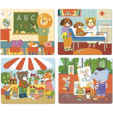 4 puzzles évolutifs les métiers - Vilac