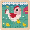 Puzzle en bois Poulette Henriette 9 pcs - Janod