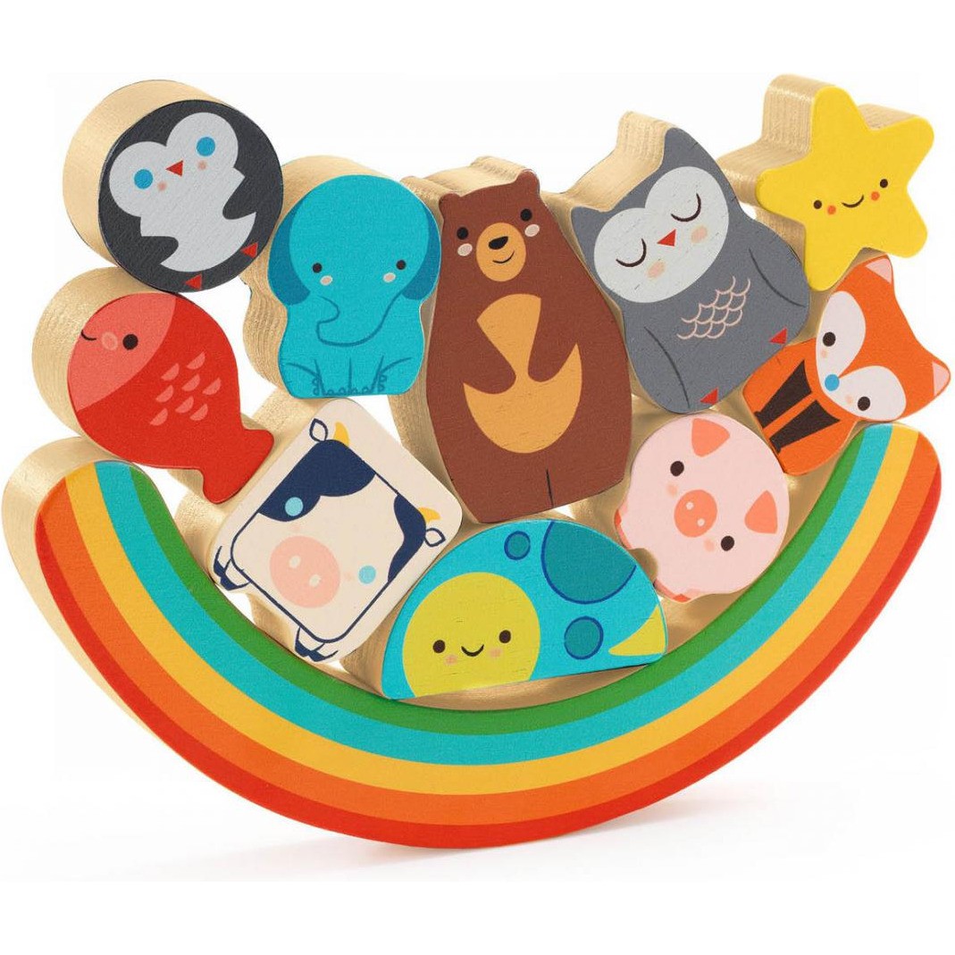 Puzz & Boom Rainbow Puzzle à encastrer et jeu d'équilibre Djeco