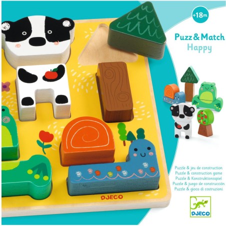 Puzzles relief - Puzz & Match Happy - Djeco