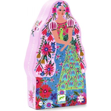Puzzle 36 pièces La princesse et son paon - Djeco