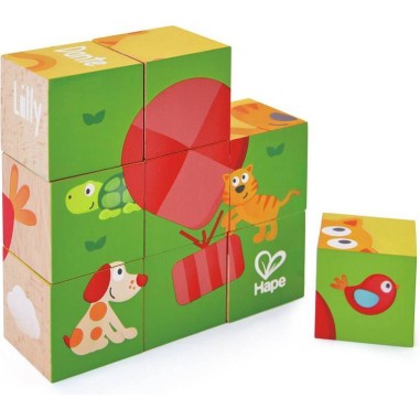 Puzzle cubes en bois Puppy et ses amis - Hape