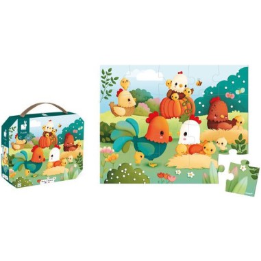 Puzzle animaux de la ferme, 20 pièces, pour enfant 2 ans - Janod