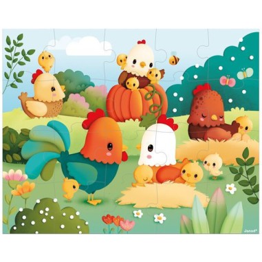 Puzzle animaux de la ferme, 20 pièces, pour enfant 2 ans - Janod