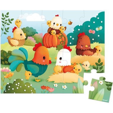 Puzzle animaux de la ferme, 20 pièces, pour enfant 2 ans - Janod