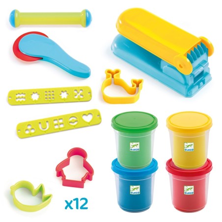 Le matériel des maternelles - 4 pots + 21 outils pâte à modeler - Djeco