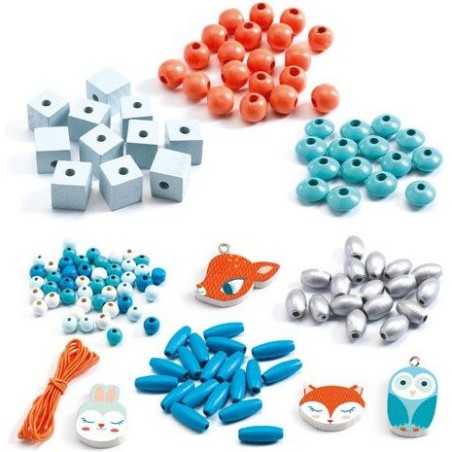 Perles et bijoux - Perles bois - Petits animaux - Djeco