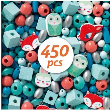 Perles et bijoux - Perles bois - Petits animaux - Djeco
